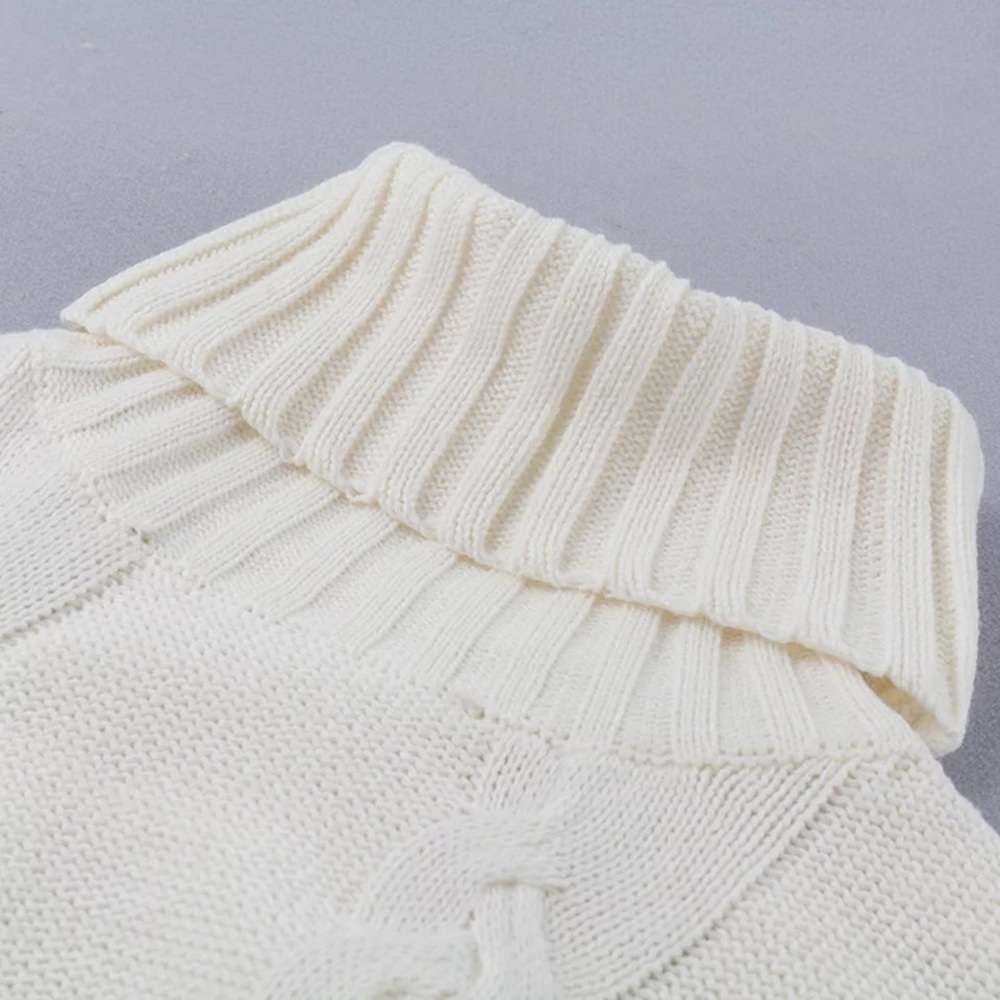 🔥🔥Enjoy My Life White High Neck Sweater - Picture 4 of 5
